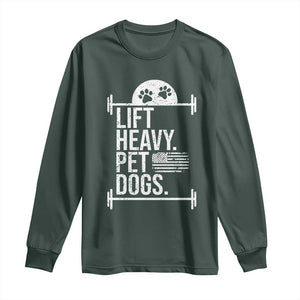 Gymer Dog Lover Long Sleeve Shirt Lift Heavy Pet Dogs TS09 Dark Forest Green Print Your Wear