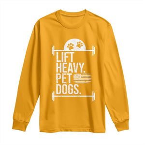Gymer Dog Lover Long Sleeve Shirt Lift Heavy Pet Dogs TS09 Gold Print Your Wear