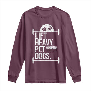 Gymer Dog Lover Long Sleeve Shirt Lift Heavy Pet Dogs TS09 Maroon Print Your Wear