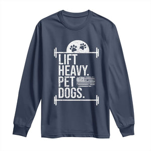 Gymer Dog Lover Long Sleeve Shirt Lift Heavy Pet Dogs TS09 Navy Print Your Wear