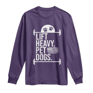 Gymer Dog Lover Long Sleeve Shirt Lift Heavy Pet Dogs TS09 Purple Print Your Wear