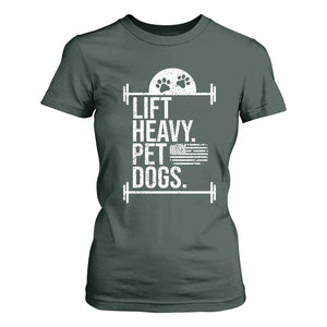 Gymer Dog Lover T Shirt For Women Lift Heavy Pet Dogs TS09 Dark Forest Green Print Your Wear