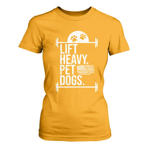 Gymer Dog Lover T Shirt For Women Lift Heavy Pet Dogs TS09 Gold Print Your Wear