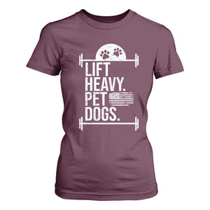 Gymer Dog Lover T Shirt For Women Lift Heavy Pet Dogs TS09 Maroon Print Your Wear