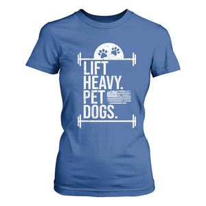 Gymer Dog Lover T Shirt For Women Lift Heavy Pet Dogs TS09 Royal Blue Print Your Wear