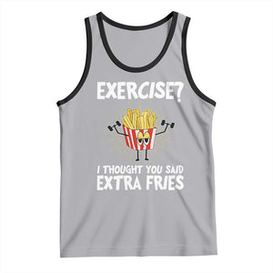 Funny Workout Tank Top Exercise? I Thought You Said Extra Fries TS09 Athletic Heather Black Print Your Wear