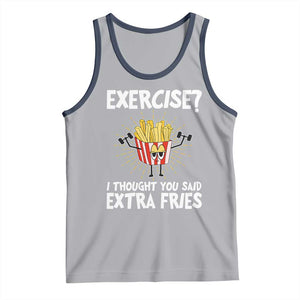 Funny Workout Tank Top Exercise? I Thought You Said Extra Fries TS09 Athletic Heather Navy Print Your Wear