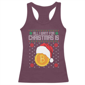Funny All I Want For Christmas Is Bitcoin Racerback Tank Top TS09 Maroon Print Your Wear