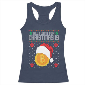 Funny All I Want For Christmas Is Bitcoin Racerback Tank Top TS09 Navy Print Your Wear
