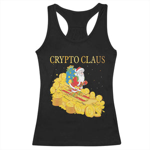 Funny Christmas Bitcoin Crypto Claus Racerback Tank Top TS09 Black Print Your Wear