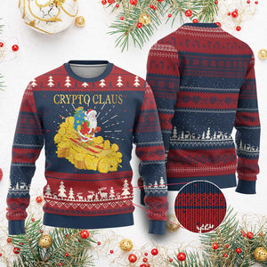 Funny Christmas Bitcoin Crypto Claus Ugly Christmas Sweater TS09 Burgundy Print Your Wear