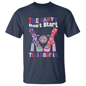 The Party Don't Start Till I Drop In Boujee Disco Ball Retro Groovy T Shirt TS09 Navy Printyourwear