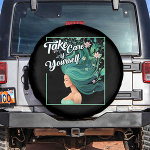 Mental Health Spare Tire Cover Take Care Of Yourself Self-Love Body Positive TS09 No hole Black Print Your Wear