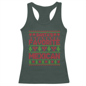 Funny Mexico Xmas Racerback Tank Top Santa' Favorite Mexican TS09 Dark Forest Green Print Your Wear