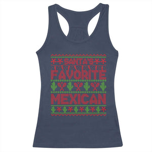 Funny Mexico Xmas Racerback Tank Top Santa' Favorite Mexican TS09 Navy Print Your Wear