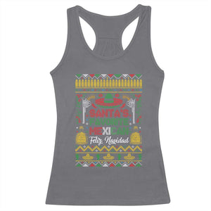 Funny Mexico Xmas Feliz Navidad Racerback Tank Top Santa' Favorite Mexican TS09 Charcoal Print Your Wear