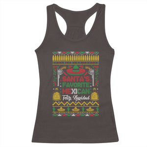 Funny Mexico Xmas Feliz Navidad Racerback Tank Top Santa' Favorite Mexican TS09 Dark Chocolate Print Your Wear