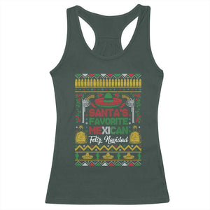 Funny Mexico Xmas Feliz Navidad Racerback Tank Top Santa' Favorite Mexican TS09 Dark Forest Green Print Your Wear