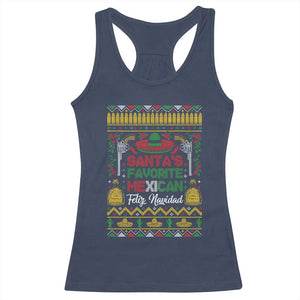 Funny Mexico Xmas Feliz Navidad Racerback Tank Top Santa' Favorite Mexican TS09 Navy Print Your Wear