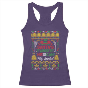 Funny Mexico Xmas Feliz Navidad Racerback Tank Top Santa' Favorite Mexican TS09 Purple Print Your Wear