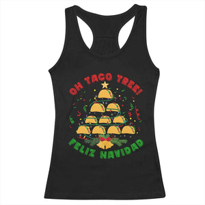 Funny Mexico Xmas Racerback Tank Top Oh Taco Tree Tacos Lover TS09 Black Print Your Wear