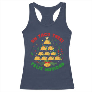 Funny Mexico Xmas Racerback Tank Top Oh Taco Tree Tacos Lover TS09 Navy Print Your Wear
