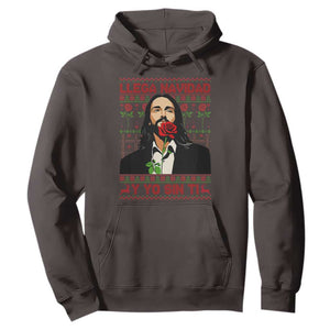 Funny Mexico Xmas Hoodie Llega Navidad Y Yo Sin Ti Mexican Pop Star TS09 Dark Chocolate Print Your Wear