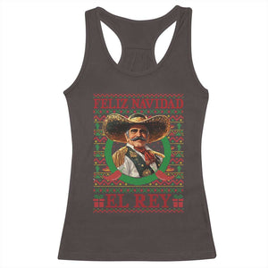 Funny Mexico Xmas Racerback Tank Top Feliz Navidad El Rey Vicente TS09 Dark Chocolate Print Your Wear