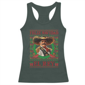 Funny Mexico Xmas Racerback Tank Top Feliz Navidad El Rey Vicente TS09 Dark Forest Green Print Your Wear
