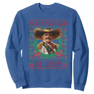 Funny Mexico Xmas Sweatshirt Feliz Navidad El Rey Vicente TS09 Royal Blue Print Your Wear