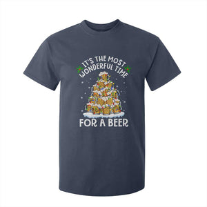 Funny Beer Christmas Tree T Shirt For Kid It's the Most Wonderful Time For A Beer TS09 Navy Print Your Wear