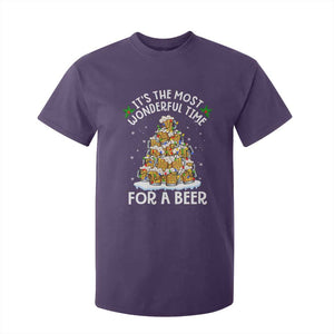 Funny Beer Christmas Tree T Shirt For Kid It's the Most Wonderful Time For A Beer TS09 Purple Print Your Wear