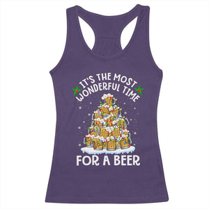 Funny Beer Christmas Tree Racerback Tank Top It's the Most Wonderful Time For A Beer TS09 Purple Print Your Wear