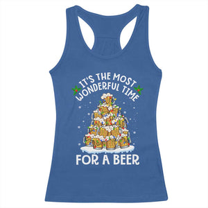 Funny Beer Christmas Tree Racerback Tank Top It's the Most Wonderful Time For A Beer TS09 Royal Blue Print Your Wear