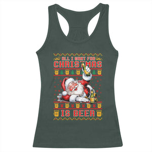 Funny Christmas Beer Racerback Tank Top It's the Most Wonderful Time For A Beer TS09 Dark Forest Green Print Your Wear