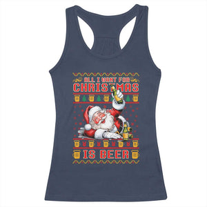 Funny Christmas Beer Racerback Tank Top It's the Most Wonderful Time For A Beer TS09 Navy Print Your Wear