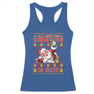 Funny Christmas Beer Racerback Tank Top It's the Most Wonderful Time For A Beer TS09 Royal Blue Print Your Wear
