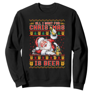 Funny Christmas Beer Sweatshirt It's the Most Wonderful Time For A Beer TS09 Black Print Your Wear
