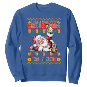 Funny Christmas Beer Sweatshirt It's the Most Wonderful Time For A Beer TS09 Royal Blue Print Your Wear