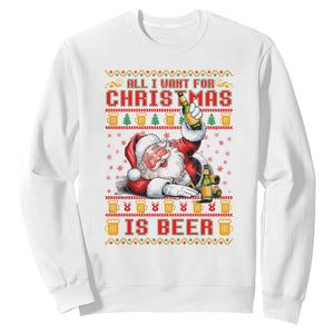 Funny Christmas Beer Sweatshirt It's the Most Wonderful Time For A Beer TS09 White Print Your Wear