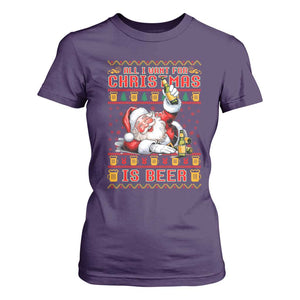 Funny Christmas Beer T Shirt For Women It's the Most Wonderful Time For A Beer TS09 Purple Print Your Wear