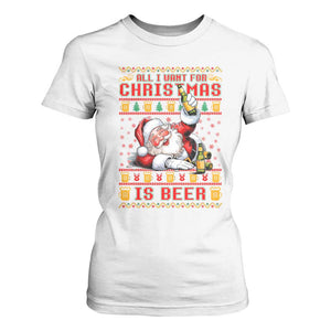 Funny Christmas Beer T Shirt For Women It's the Most Wonderful Time For A Beer TS09 White Print Your Wear