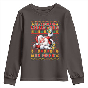 Funny Christmas Beer Youth Sweatshirt It's the Most Wonderful Time For A Beer TS09 Dark Chocolate Print Your Wear