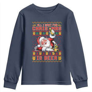 Funny Christmas Beer Youth Sweatshirt It's the Most Wonderful Time For A Beer TS09 Navy Print Your Wear