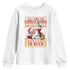Funny Christmas Beer Youth Sweatshirt It's the Most Wonderful Time For A Beer TS09 White Print Your Wear