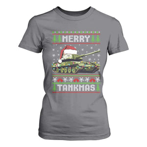 Funny Christmas Veteran T Shirt For Women Merry Tankmas Tank Military Army TS09 Charcoal Print Your Wear