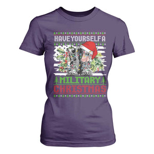 Funny Christmas Veteran T Shirt For Women Have Yourself A Military Christmas TS09 Purple Print Your Wear