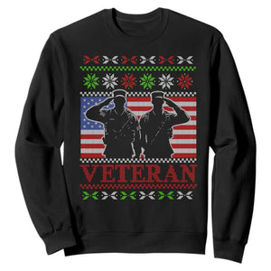 Christmas Veteran Sweatshirt Soldier America Flag Patriotic TS09 Black Print Your Wear