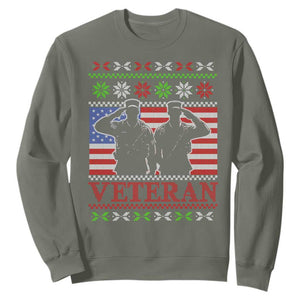 Christmas Veteran Sweatshirt Soldier America Flag Patriotic TS09 Military Green Print Your Wear