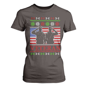Christmas Veteran T Shirt For Women Soldier America Flag Patriotic TS09 Dark Chocolate Print Your Wear